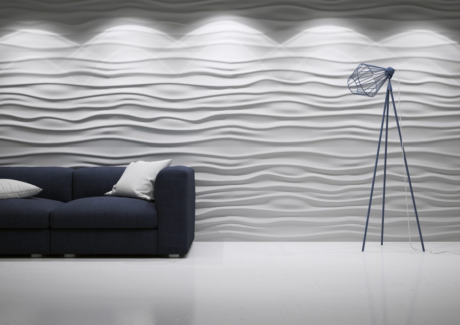 My-Space 3D decorative gypsum lamella panels, available in different textures and patterns, perfect for adding depth and elegance to your walls.